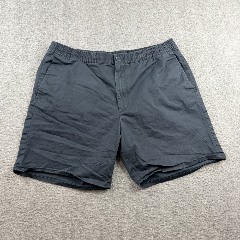 H&M Men's L Large Slim Fit Chino Shorts Black Elastic Waist P/N 0974163 3